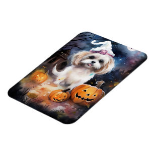 Halloween Malti Tzu met pompoenen eng Magneet