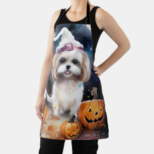 Halloween Malti Tzu Met Pompoenen Eng Schort