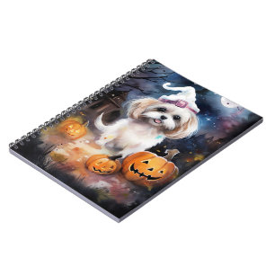 Halloween Malti Tzu Met Pompoenen Griezelen Notitieboek