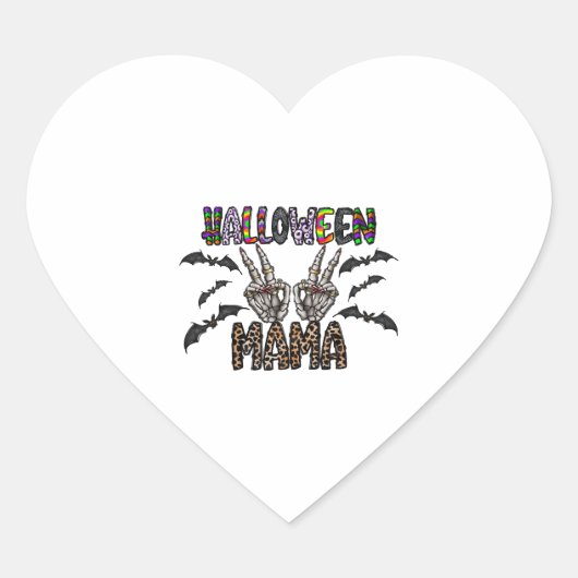 Halloween Mama Hart Sticker (Voorkant)