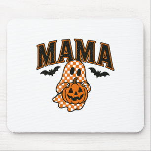 Halloween Mama Shirt Ghost Pumpkin Schattige Plaid Muismat