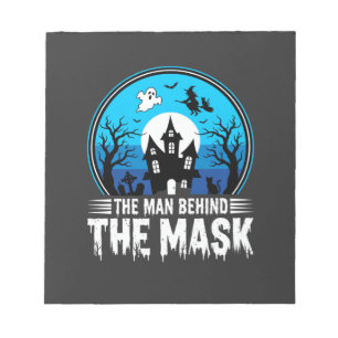 Halloween Man Achter het Masker Spookhuis Notitieblok