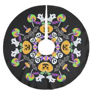 Halloween Mandala Ghosts, pompoenen, vleermuizen e Kerstboom Rok