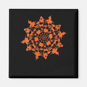 Halloween Mandala Spider Witch Ghost Skull Gift Magneet