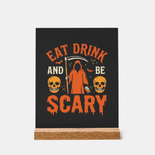 Halloween Manger Boire Être Effrayant Reaper Desig