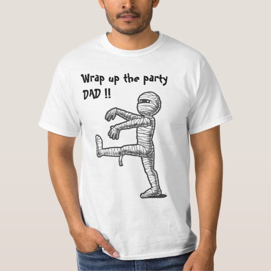 Halloween mannen tshirt wikkel het feest (Voorkant)