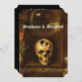 Halloween Mariage Goth, Crâne, Invitation des arai (Devant / Derrière)