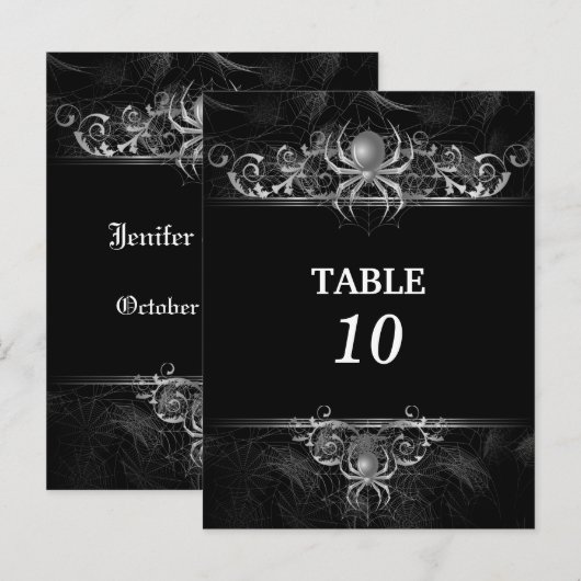 halloween mariage Numéro de table Carte postale (Devant / Derrière)