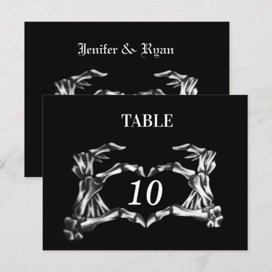 halloween mariage Numéro de table Carte postale (Devant / Derrière)