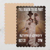 HALLOWEEN MARIAGE SKELETON COUPLE INVITATIONS (Devant / Derrière)