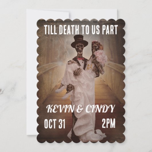 HALLOWEEN MARIAGE SKELETON COUPLE INVITATIONS (Devant)