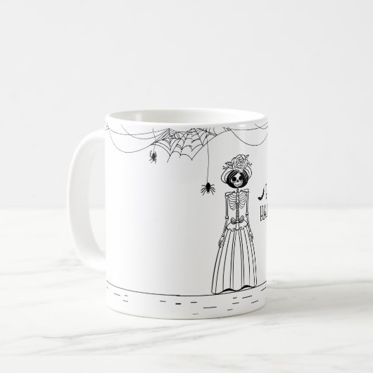 Halloween Mariée Skeleton Coffee Mug (Devant gauche)