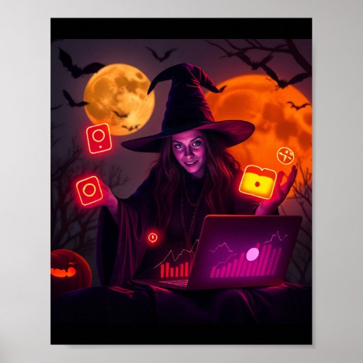 Halloween Marketing Wizard Poster – Magic Art (Devant)