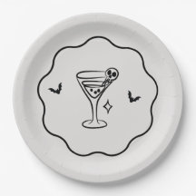 Halloween Martini Schedel Papieren Feestbord