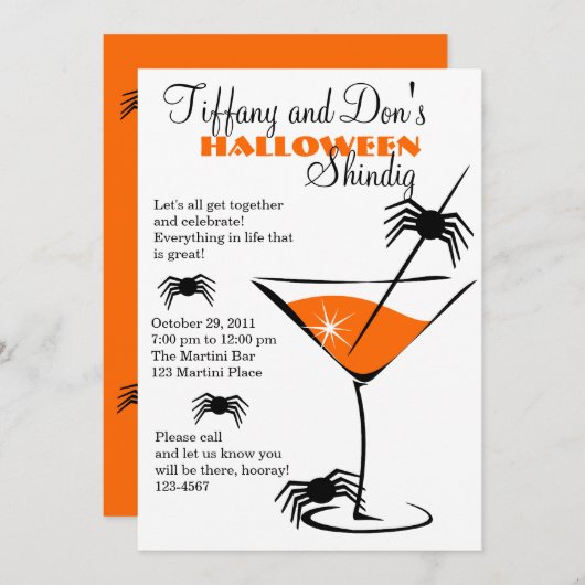 Halloween Martini Shindig! Kaart (Voorkant / Achterkant)