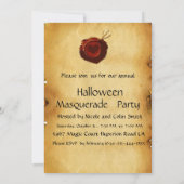 HALLOWEEN MASKERBAL, perkament waszegel Kaart (Achterkant)