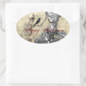 Halloween Masquerade Ball Ovale Sticker (Tas)