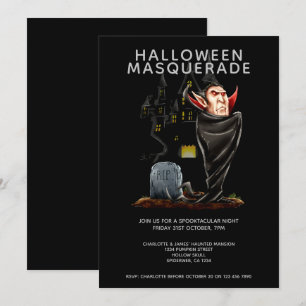 Halloween Masquerade Count Dracula en Grave Kaart