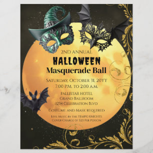 Halloween Masquerade Kostuum Feest Flyer