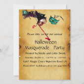 HALLOWEEN MASQUERADE PARTIJ, perkament Kaart (Achterkant)