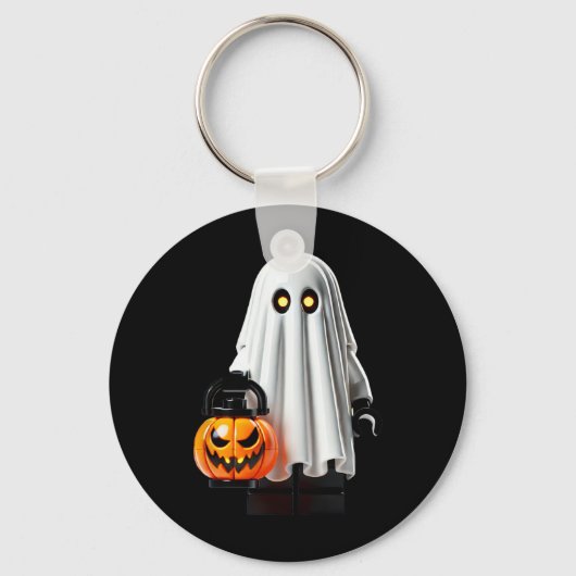 Halloween Master Builder Ghost Kinder Bouwsteen Sleutelhanger (Voorkant)