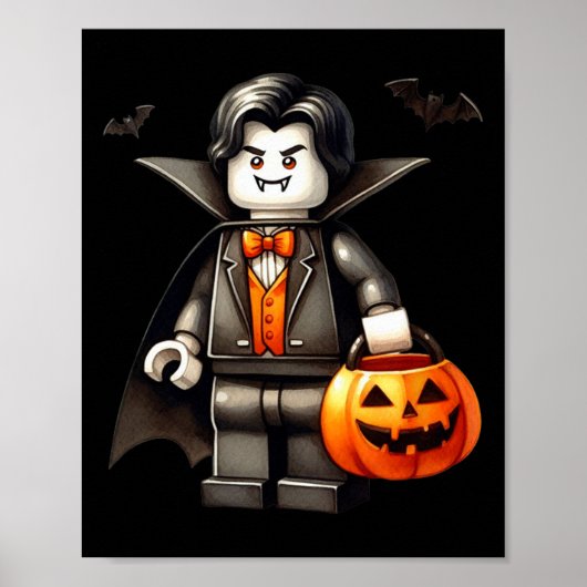 Halloween Master Builder Vampire Kinder Gebouw Blo Poster (Voorkant)