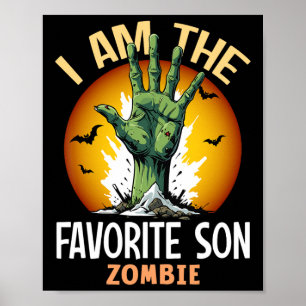 Halloween Matching Favoriete Zoon Zombie Kostuum Poster