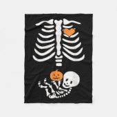 Halloween Maternity Skeleton Baby Heart Pregnancy Fleece Deken (Voorkant)