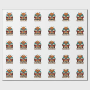 Halloween Mediterende Pompoen Skelet Retro Zon Ba Cadeaupapier