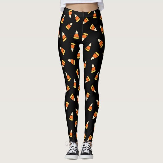 Halloween Mega Candy Corn Pattern Leggings (Voorkant)