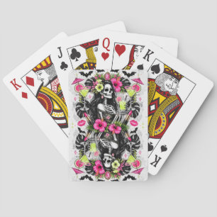 Halloween Meidenavond Griezelig Skelet Feestje Pokerkaarten