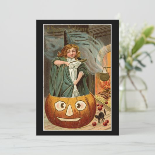 Halloween meisje in pompoen (Staand voorkant)