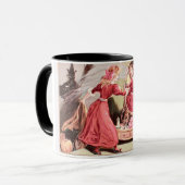  Halloween meisje in rode jurk Mok (Voorkant links)