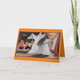  Halloween Meisje met Candle Kaart