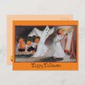 halloween meisje met kaars briefkaart (Voorkant / Achterkant)