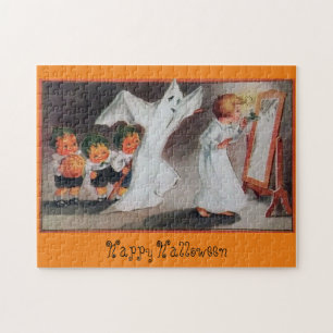  halloween meisje met kaars legpuzzel