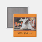 Halloween  meisje met kaars Magnet Magneet (Voorkant / Achterkant)