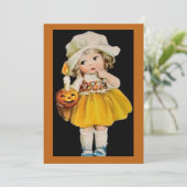  halloween meisje met pompoen (Staand voorkant)