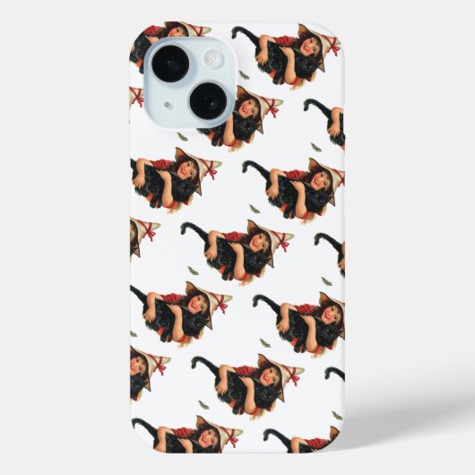 halloween, meisje met zwarte kat Case-Mate iPhone case (Achterkant)