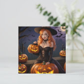 Halloween meisje vakantie Kaart (Staand voorkant)