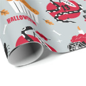 Halloween Meisje Verjaardagstaart Naam Enge Plezie Cadeaupapier (Rol Hoek)