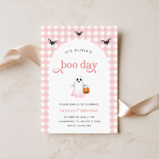 Halloween Meisje Verjaardagsuitnodiging Boo Day Th Kaart