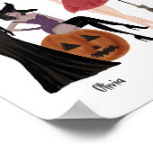 Halloween meisjes, mode schets, halloween cadeau, poster (Hoek)