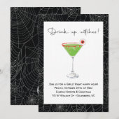 Halloween Meisjes Nachtuitnodiging Kaart (Voorkant / Achterkant)