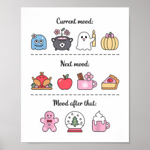Halloween Meme Huidige stemming Thanksgiving Kerst Poster