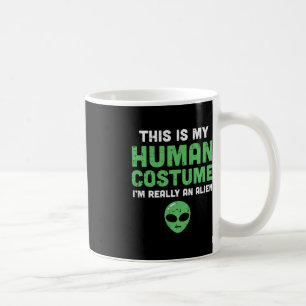 Halloween menselijk kostuum im buitenaardse grappi koffiemok