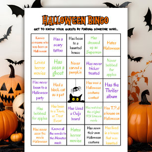 Halloween Menselijke Bingo Ijsbreker Spelkaart Kaart