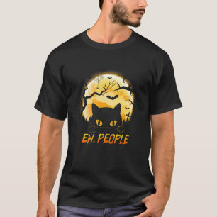 Halloween Mensen Zwarte Kat Anti Sociaal Introver T-shirt