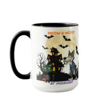 Halloween "Meow & Woof at Midnight" - Kat en weerw