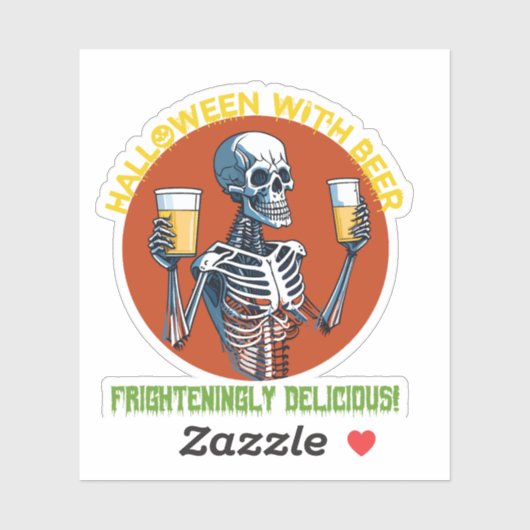 Halloween met bier sticker (Vel)